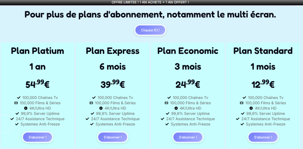 abonnement iptv 12 mois smart tv